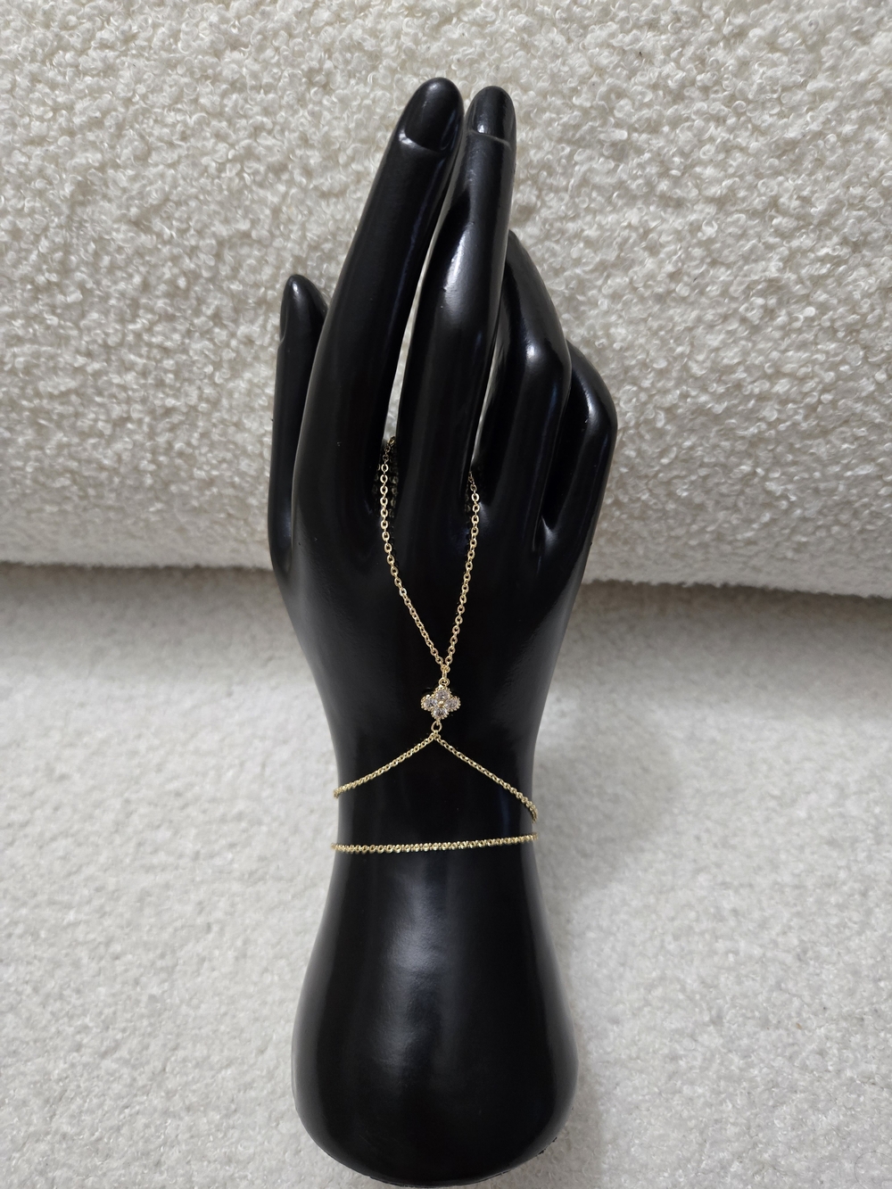 Gold Floral Hand Chain Bracelet - Elegant Women’s Jewelry
